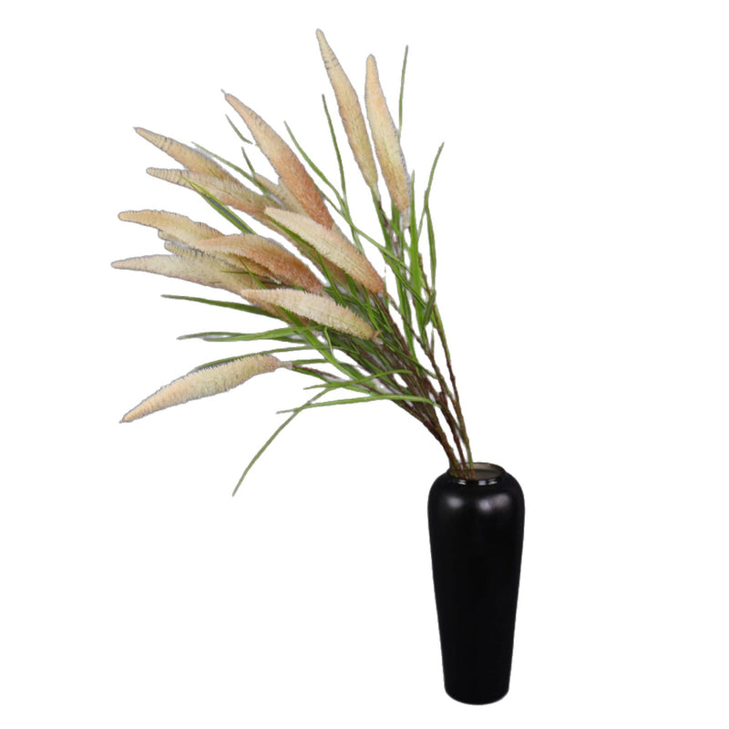 Artificial Reed Grass Bush with 3 Blooms, 40" Tall, Silk-Like Fabric, for Indoor/Outdoor Decor, Weddings, and Events