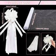 Church Wedding Ceremony Decor: 4-Piece White Chair & Aisle Bow Set (7.87-47.24in)