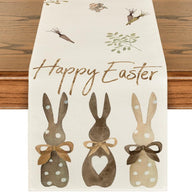 Bulk 3 Pcs Easter Table Runner 2025 Linen Waterproof Spring Dining Decor Farmhouse Outdoor Picnic Reusable Boho Party Table Wholesale