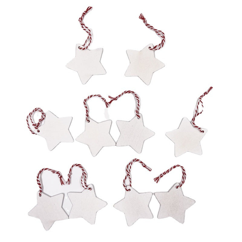 10 Pcs 2.3 Inch Five-Pointed Star Ornaments Christmas Tree Pendants Artificial Decorations
