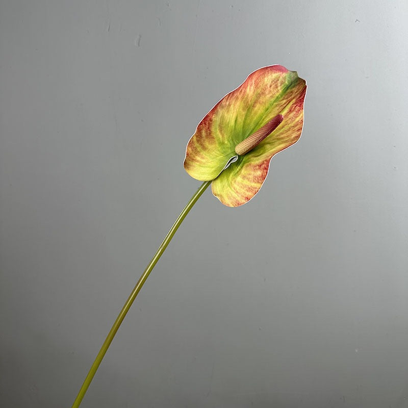 Single Stem Anthurium Artificial Flower, 28" Tall with 5" Bloom, Lifelike Red Flamingo Lily for Home & Event Decor
