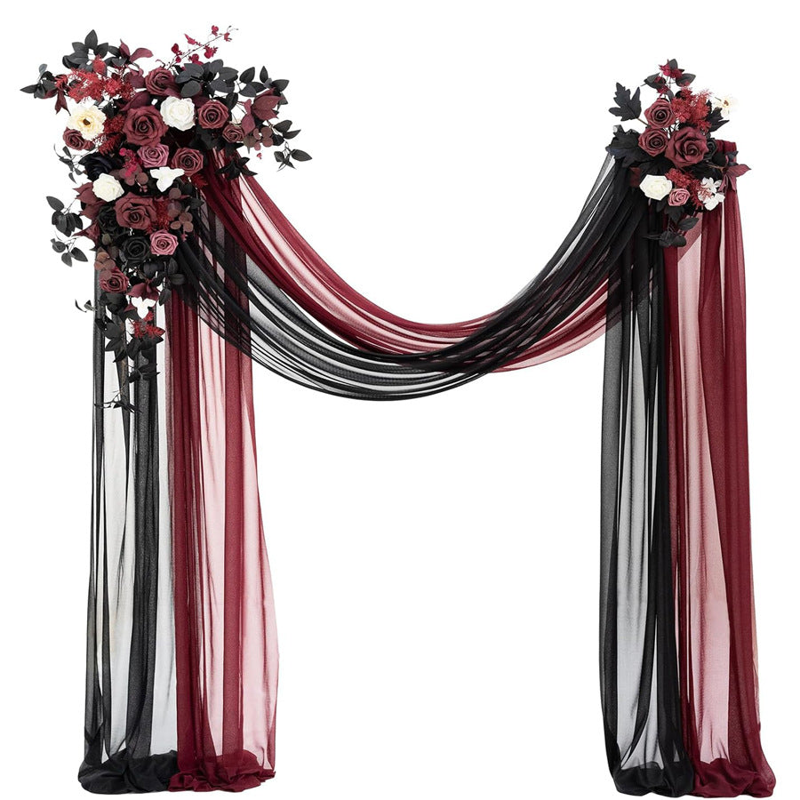 Bulk Black And Red Artificial Flowers 2025 Wedding Arch Drapes Roses Backdrop Gothic Ceremony Reception Outdoor Decor Wholesale