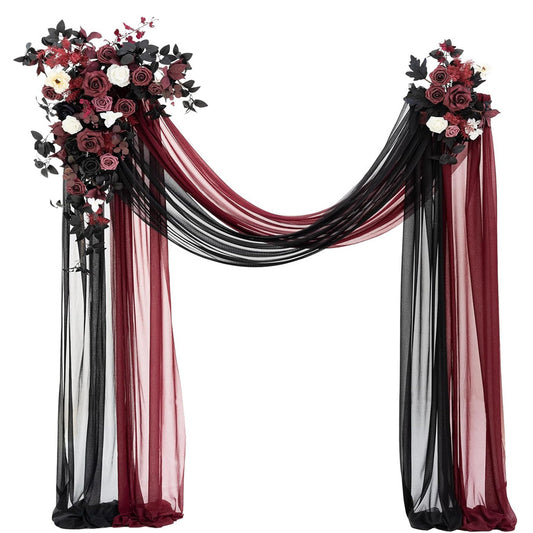 Bulk Black And Red Artificial Flowers 2025 Wedding Arch Drapes Roses Backdrop Gothic Ceremony Reception Outdoor Decor Wholesale