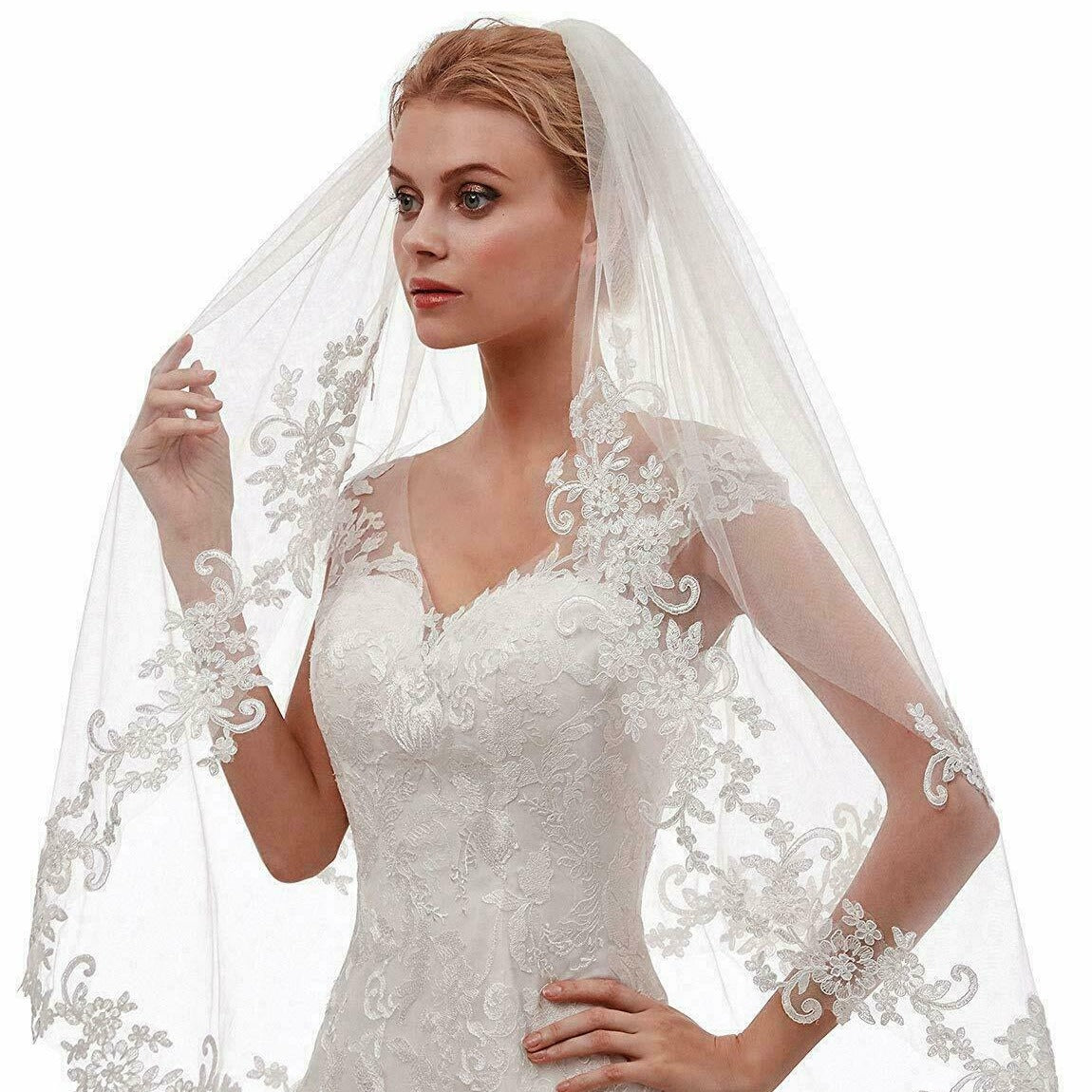 Bulk Lace Veil 2025 Handmade Tulle Bridal Veil with Adjustable Comb for Outdoor Boho Wedding & Photoshoot Wholesale