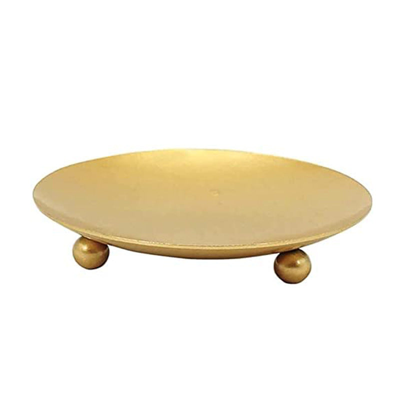 Premium 2 Pack Iron Candle Holders Heavy-Duty Wedding Banquet Decor Rustproof Metal Plate for LED Wax Candles & Spa Table Settings