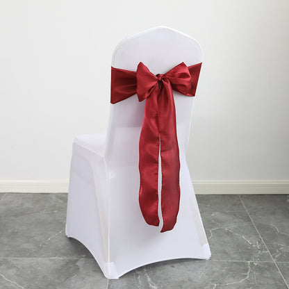 Bulk 10PCS Bows Chair Sashes Satin Chair Ribbons for Wedding Party Events Banquet Chair Cover Decoration Wholesale