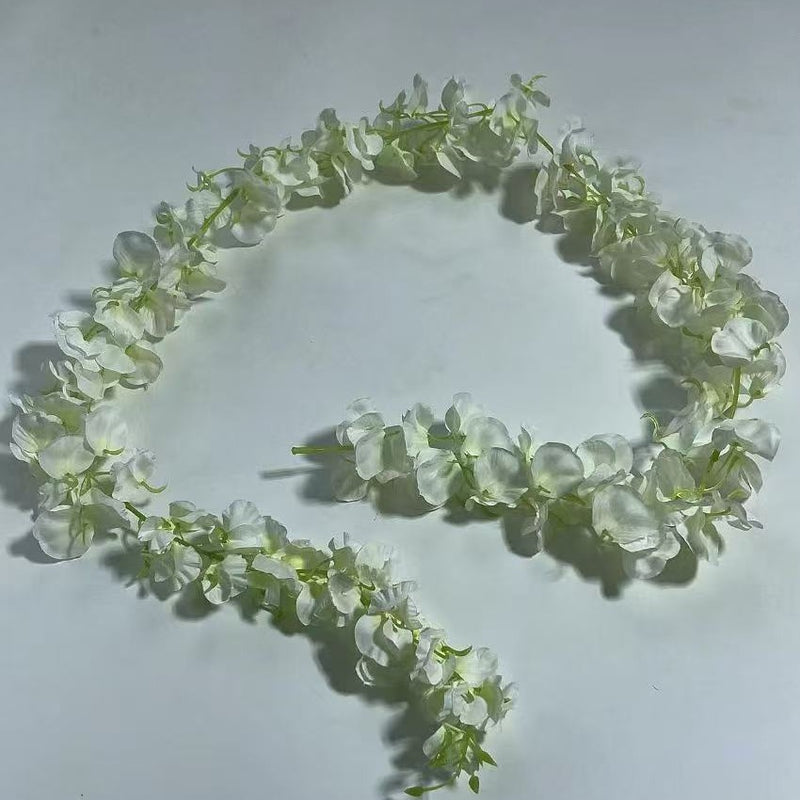 Artificial Wisteria Garland Vine, 59" Long with 168 Blooms, Silk-Like Fabric, for Weddings, Home & Event Decor