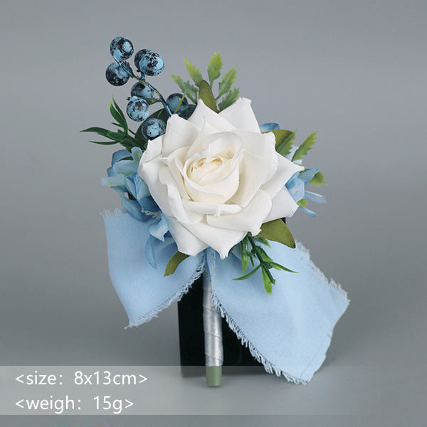 Bulk Blue Wedding Bouquets 2025 Silk Bride Bridesmaid Collections Hypoallergenic Florals Boho Beach Weddings Vintage Themes Wholesale