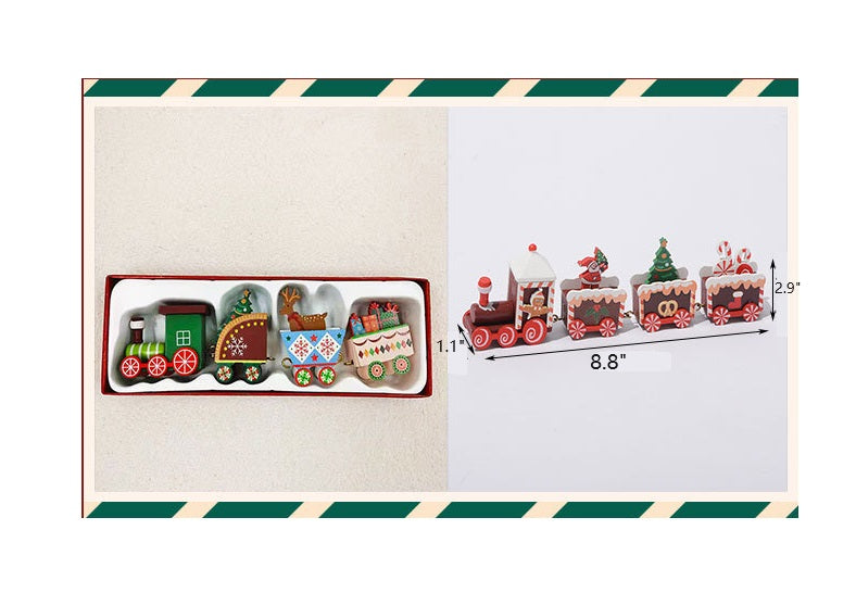 Mini Christmas Train Ornaments Set, 12 Pcs Bulk, Miniature Holiday Mantel Table Centerpieces, Kids Toys