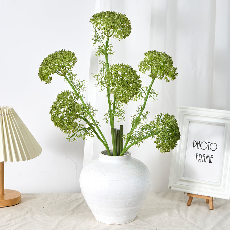 Artificial Lace Flower Bush with 2 Blooms, 29 Inches, Modern Style for Weddings, Home Decor, and Events