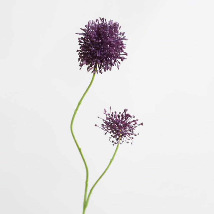 30" Artificial Allium Bush with 2 Blooms, Realistic Plastic Floral Arrangement for Weddings, Home Decor, and Commercial Displays
