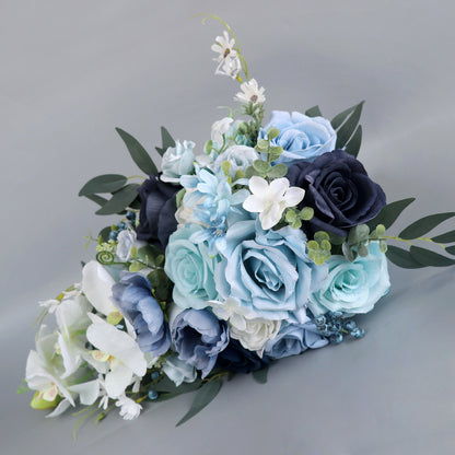 Bulk Blue Wedding Bouquets 2025 Silk Bride Bridesmaid Collections Hypoallergenic Florals Boho Beach Weddings Vintage Themes Wholesale
