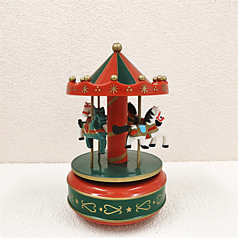 Christmas Carousel Music Box with 4 Moving Horses, Festival Ornament Toy, Bulk Wholesale