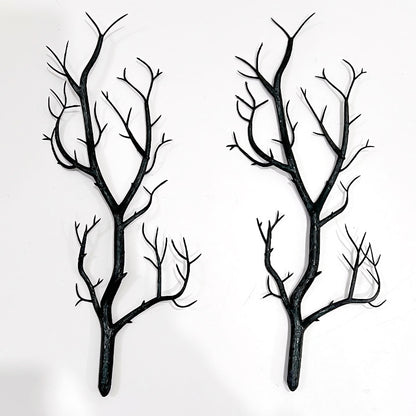 10 - Pack Black Plastic Artificial Dead Branches for Halloween - Indoor Decor Essential