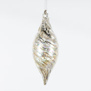 Bulk Christmas Glass Ornaments 12 Pcs Sparkle Helical Drop Decorations for Christmas Tree