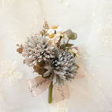 Faux Spiked Ball Aromatherapy Flowers - 2-Pack Wedding Home Decor (5.9x3.9x2 Inches)