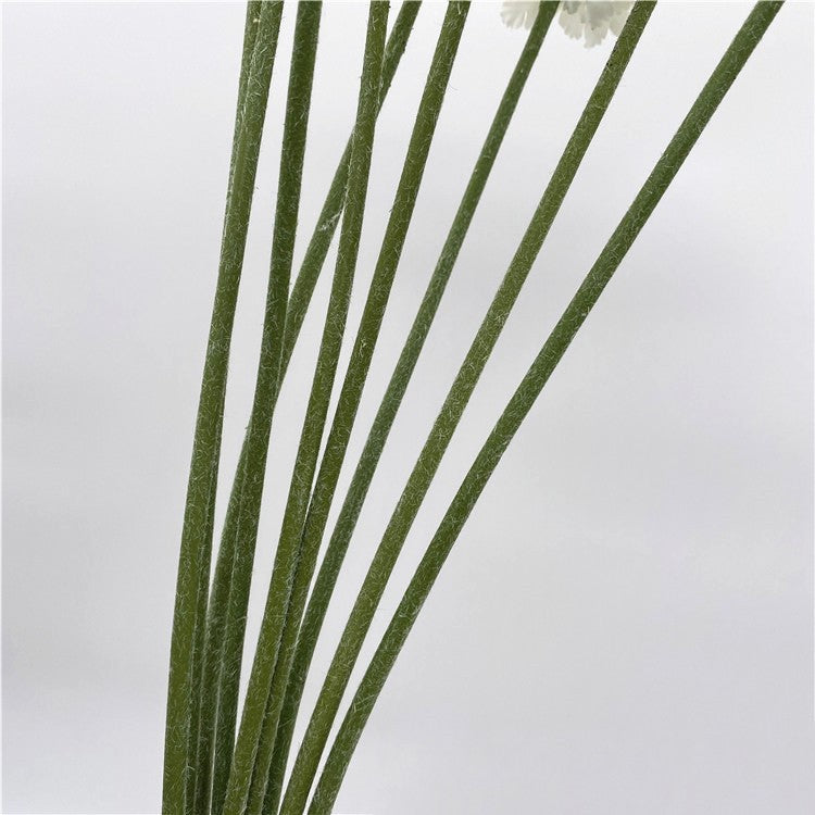 Artificial White Scabiosa Flowers 24 Inch Stems 10 Pcs Bulk Silk Floral Stems