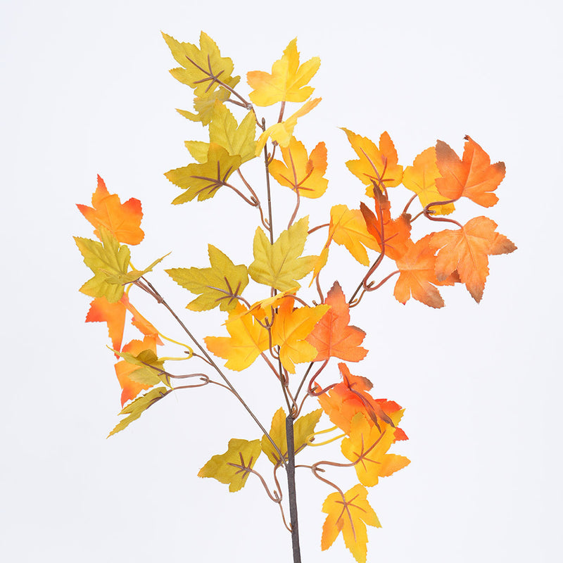 Artificial Maple Leaf Bush, 23" Height, Silk-Like Fabric, Perfect for Home, Office, and Event Decor