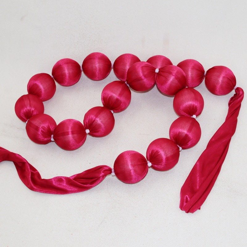 Boho INS Style Wedding Fabric Ball Garland - 6.5ft Bridal Shower Decor for Wedding Venue & Bedroom