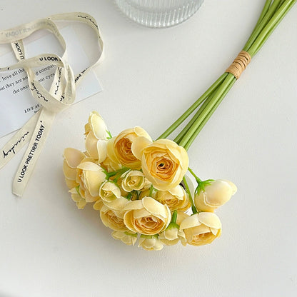 Bulk Ranunculus Bridal Bouquet Silk Flowers Bendable Stems Shatterproof for Boho Wedding Centerpieces DIY Anniversary Decor Wholesale