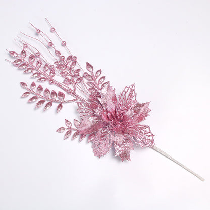 Christmas Glitter Hollowed-out Pagoda Leaf Branches - 6PCS 16.9" Festive Decor Accessories