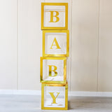 Bulk 4 Pcs Clear Balloon Boxes with Letters for Baby Shower Birthday Party Backdrop Decor Wholesale