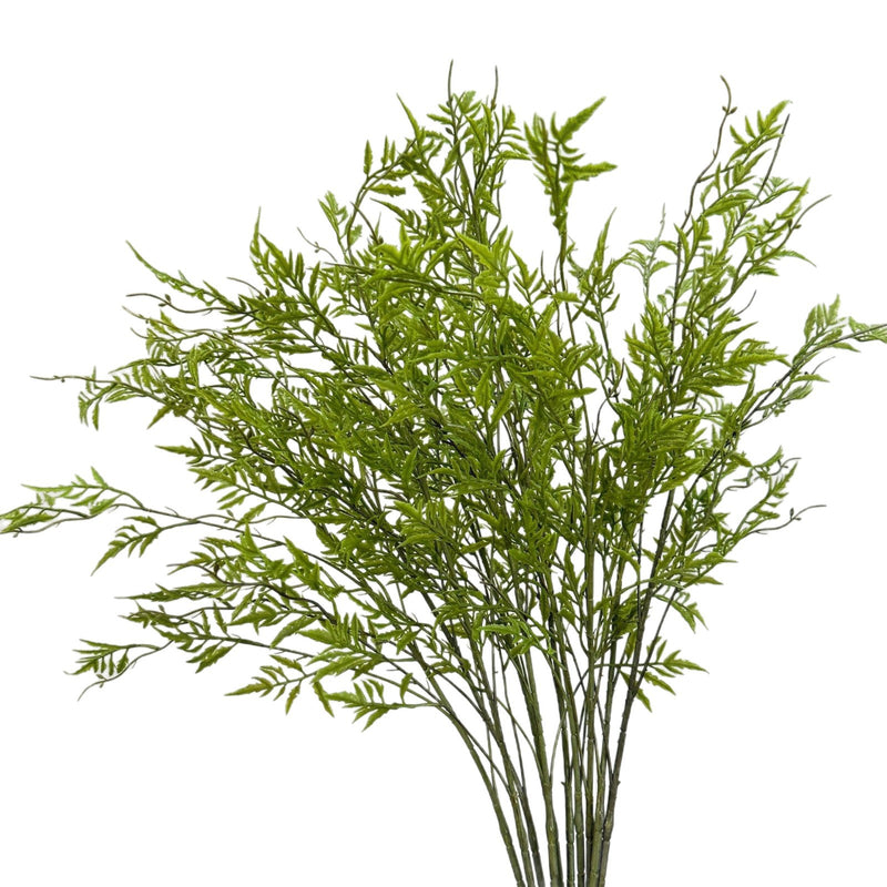 Artificial Persian Fern Bush, Soft Rubber Faux Greenery for Indoor & Outdoor Use, Home, Wedding & Window Display