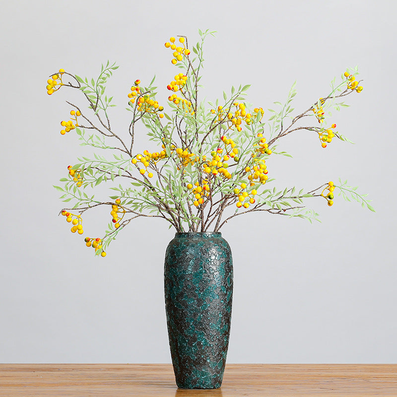 Artificial Coriaria Branches with Leaves & Berries, Single Stem 39", Realistic Faux Greenery for Home Decor, Wedding & Event Styling