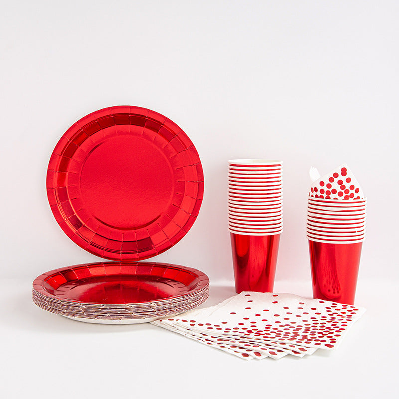 Bulk 2000Pcs Disposable Party Dinnerware with Paper Plates Cups Napkins for Birthday Wedding Party Wholesale