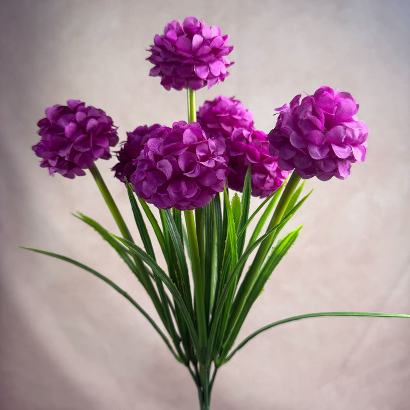 Artificial Chrysanthemum Bush with 6 Blooms, 18" PU Floral Stems for Weddings, Home Decor & Events, Realistic Fake Flowers