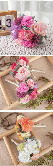 Artificial Bridesmaid Bouquet 11 Inch Vintage Style Bulk Wholesale Silk Flowers