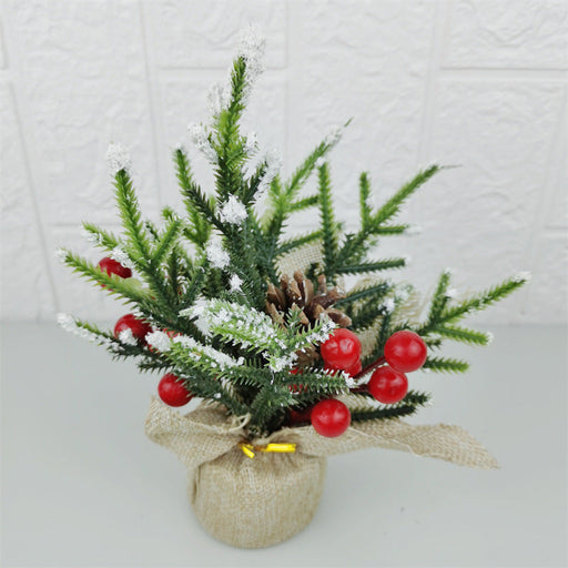 Simulation Mini Xmas Tree with Cedar Branches, Tabletop Ornament, Bulk Wholesale Pack