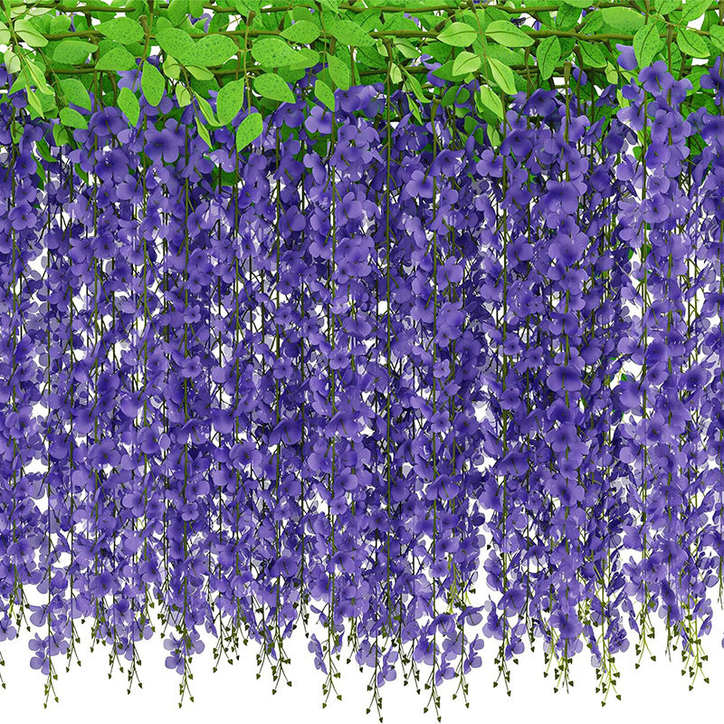 Bulk Wisteria Artificial Flowers 2025 Silk Touch Hanging Vine with UV Protection for Wedding Arch & Garden Party Decor Wholesale