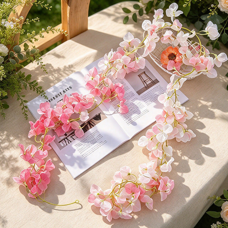 Artificial Bougainvillea Garland Vine, 6 ft Hanging Flower Garland with 135 Blooms, Wedding & Home Decor