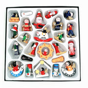 24 Pcs Christmas Wooden Hanging Ornaments Set Bulk Holiday Decorations
