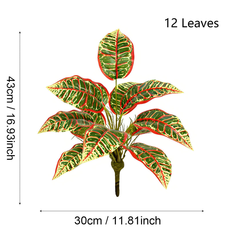 Artificial Snake Plant Bush with 12 Leaves, 16" Tall, Indoor/Outdoor Decor for Home, Office, Wedding, and Events