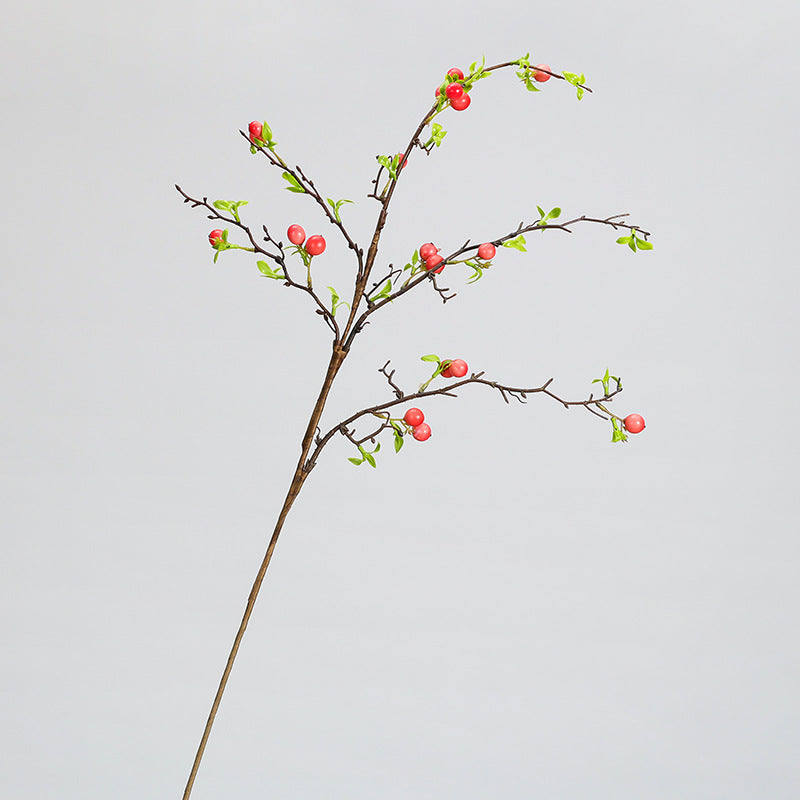 Single Stem Artificial Berry Branch, 36" Long, Realistic Faux Berries for Home Decor, Wedding Arrangements, and Events
