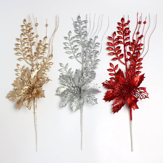 Christmas Glitter Hollowed-out Pagoda Leaf Branches - 6PCS 16.9" Festive Decor Accessories