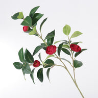 Artificial Camellia Flower Stem - 3-Stem 4-Bloom 25.6" Faux Perfume Camellia Decor for Living Room Home Accents
