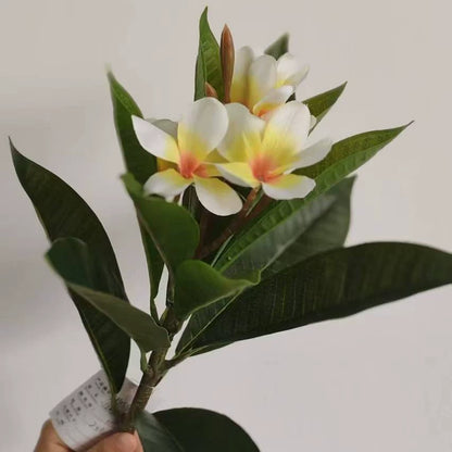 Bulk 26" Frangipani Bridal Bouquet Artificial Flower Arrangement UV Coated for Boho Home Decor Bridal Shower Centerpieces Wholesale