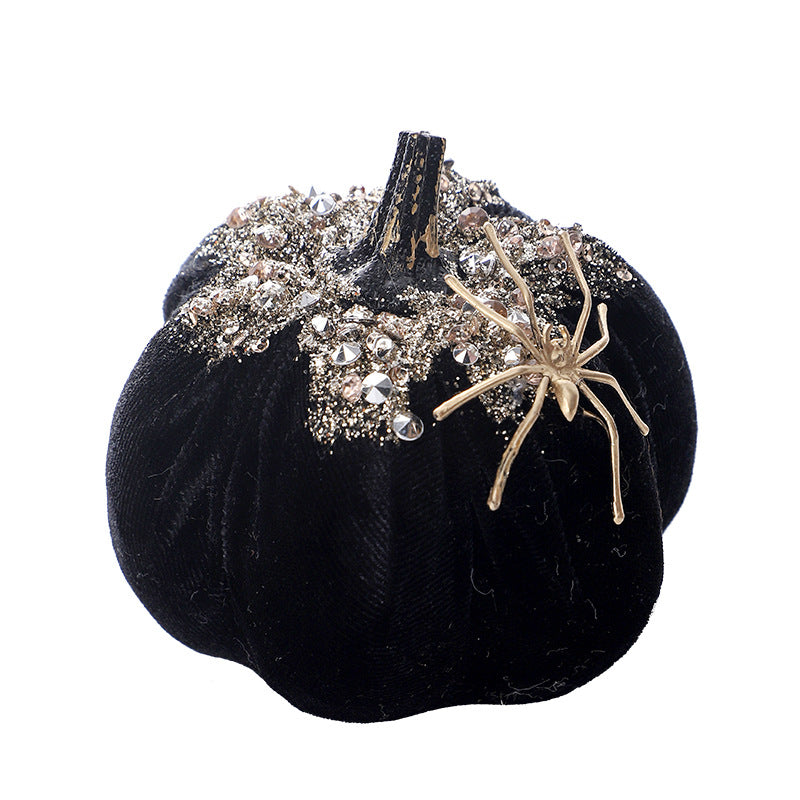 Halloween Decorations Ins Nordic Style Plush Spider & Pumpkin Figurines - Small Cute Halloween Gifts (3.94" x 3.54")