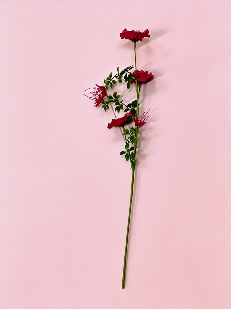 Artificial Cosmos Flower Bush with 6 Blooms, 27.5" Silk-Like Faux Floral, Wedding & Home Decor