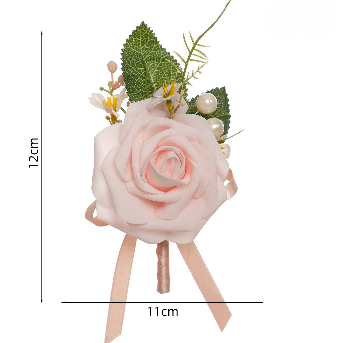 Premium 6 Pcs Men's Boutonniere High Quality Silk Rose Wedding Groomsmen Corsage Prom Anniversary Events Durable Floral Accessories