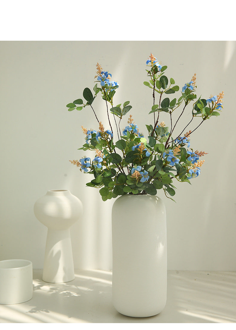 Artificial Clematis Flower, Single Stem with 3 Blooms, 20" Silk-Like Faux Floral for Home Decor, Wedding Centerpieces