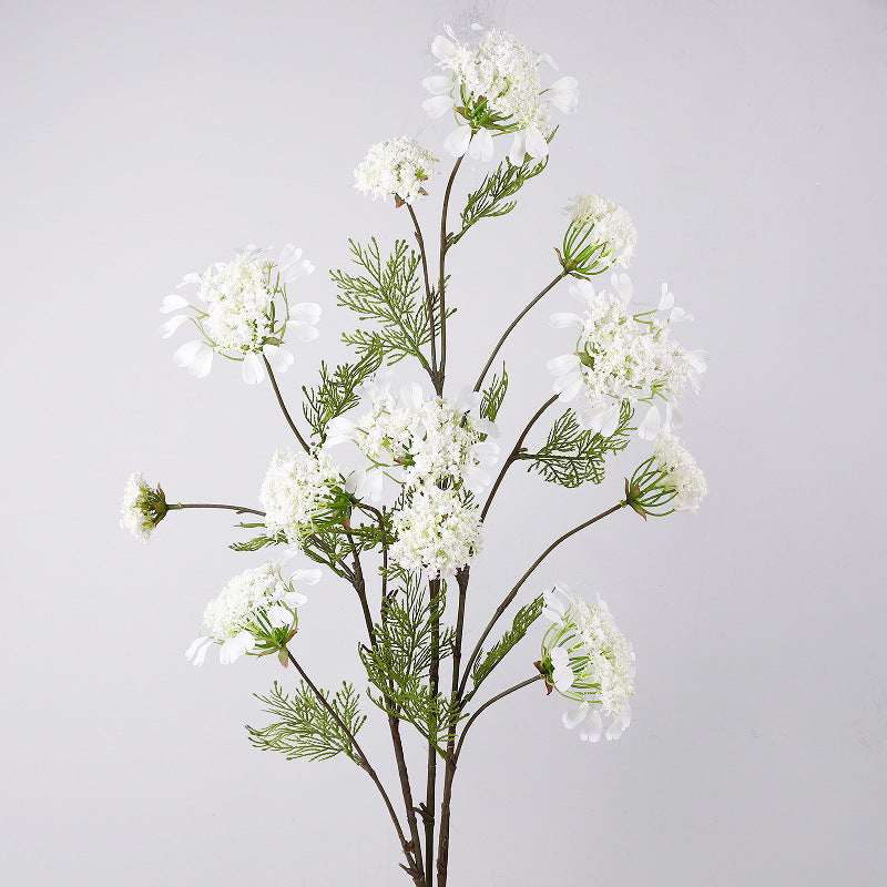 Artificial Dandelion & Snowball Flower Stem, 38" Tall Single Branch with 4 Blooms, Realistic Silk Floral for Wedding Decor, Home & Event Styling (Pink, White, Purple, Yellow)