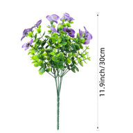 Premium UV-Resistant Silk Pansy Flowers 12 pcs Realistic Outdoor Fake Plants Porch Garden Patio Planters High Durability Decor