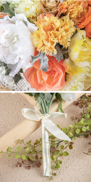 Artificial Bridesmaid Bouquet 11 Inch Vintage Style Bulk Wholesale Silk Flowers