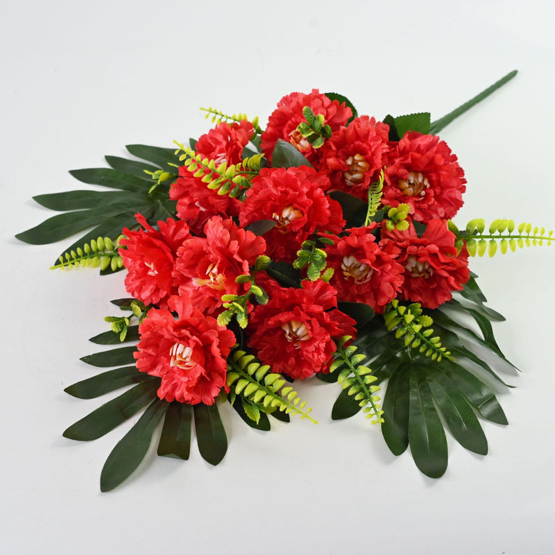 Artificial Peony Bush with 12 Blooms, Silk-Like Fabric, 20" Tall, Modern Style for Weddings, Home Decor, and Events