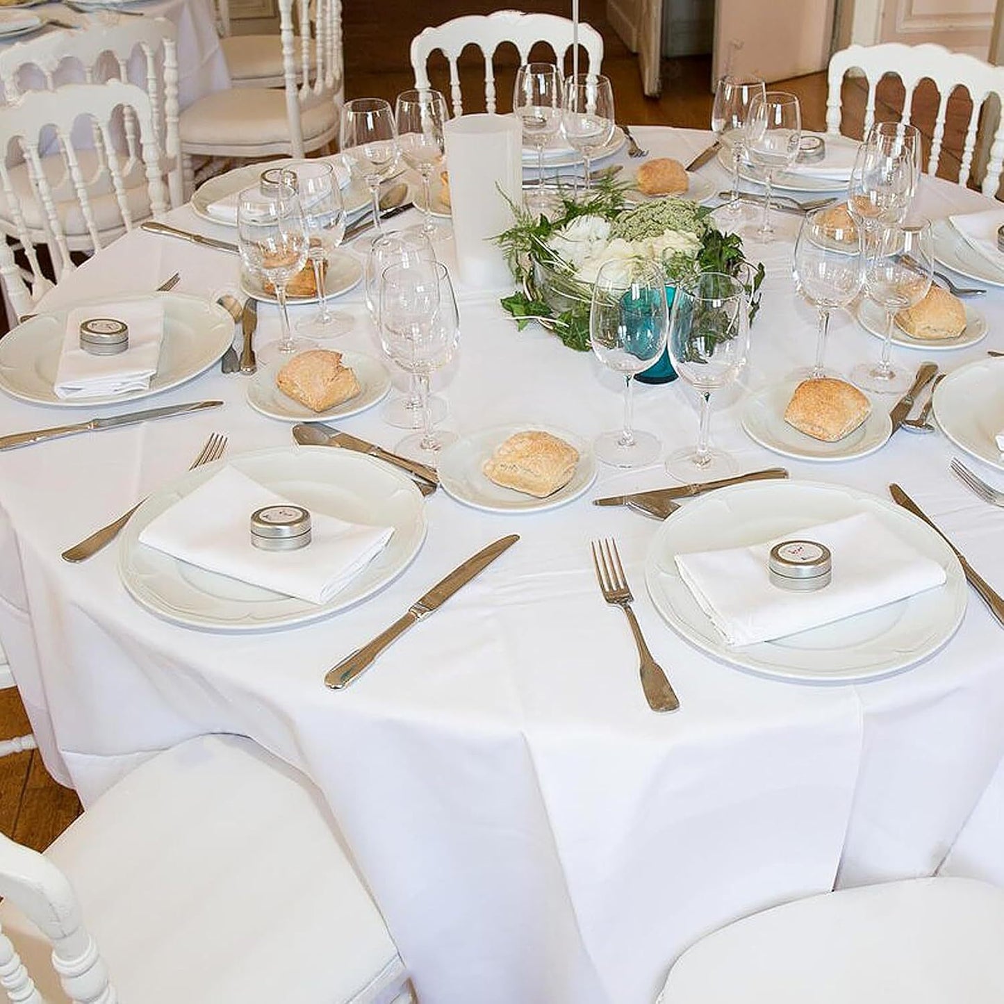 Bulk 3 Pcs Round Tablecloths Heavy Duty Polyester Washable Table Covers for Wedding Receptions Banquet Events & Birthday Parties Stain Resistant Spillproof Fabric for Dining Catering Wholesale