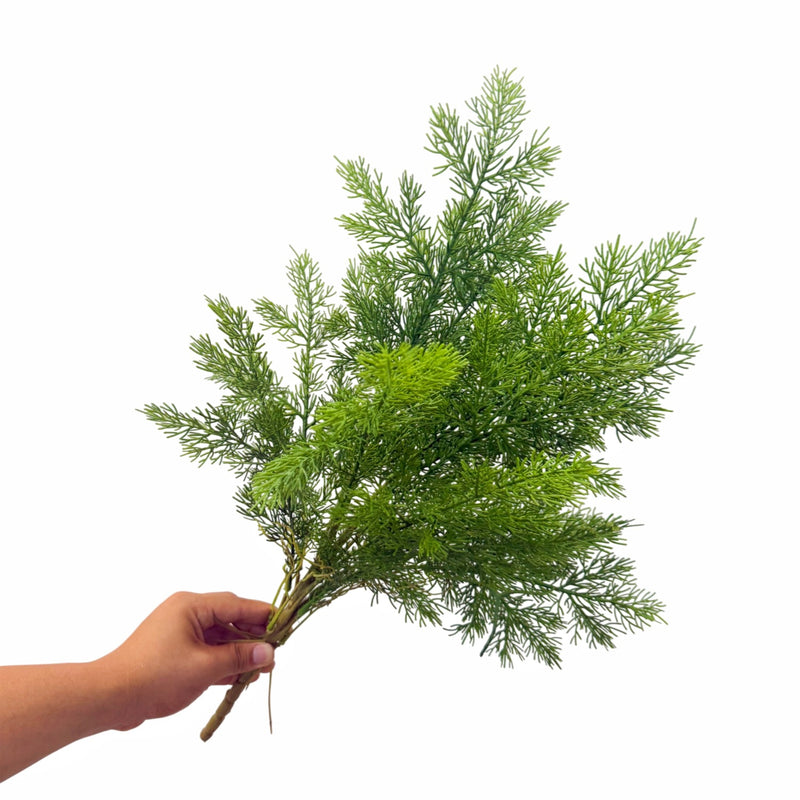 Artificial Asparagus Fern Bush, Plastic Pine Needle Grass Greenery, Faux Plant for Home, Office & Display